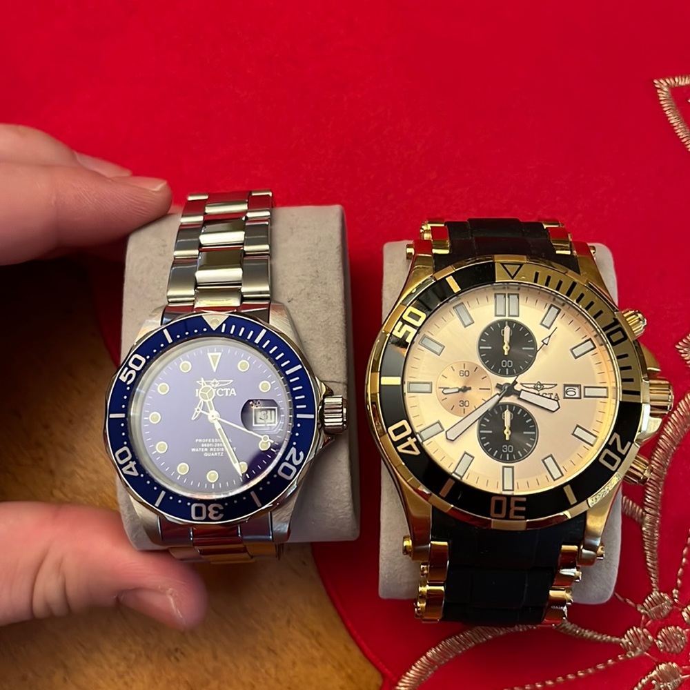 Two invicta watches, lightly used, NOT SOLD WITH BATTERY